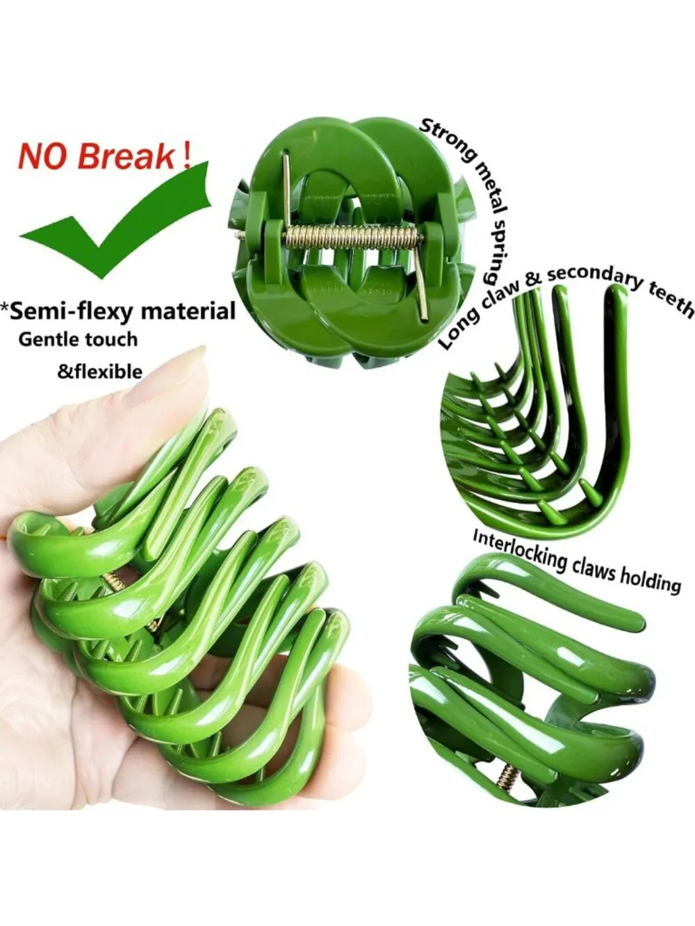 4 Pack Jumbo Claw Clips for Thick Hair - Durable Octopus Hair Accessories Set